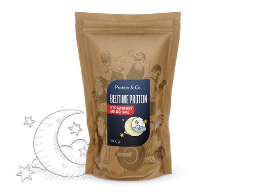 Protein&Co. BEDTIME proteín 1 kg Príchut´: Strawberry milkshake