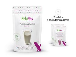 KetoMix Proteínový kokteil (15 porcií) 450 g Druhá príchuť koktailu: kokos, Prvá príchuť koktailu: čokoláda