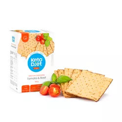 Proteínové krekry s paradajkami a bazalkou