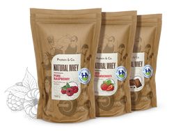 Protein&Co. NATURAL WHEY prémiový proteín bez chémie 2 kg Príchuť 1: Dried strawberries, Príchuť 2: Dried strawberries