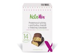 KetoMix Proteínové tyčinky s príchuťou mandlí v mliečnej čokoláde