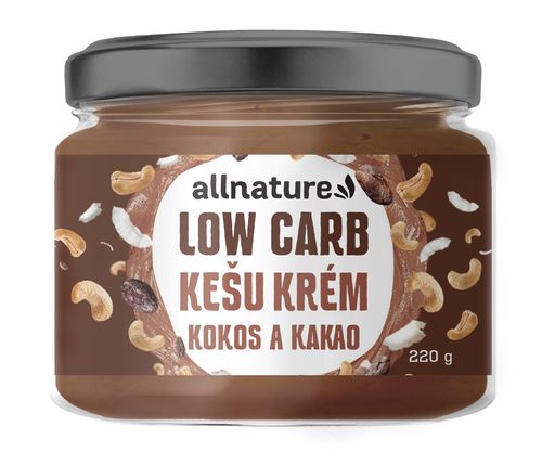 Allnature Kešu krém LOW carb - kokos a kakao 220 g