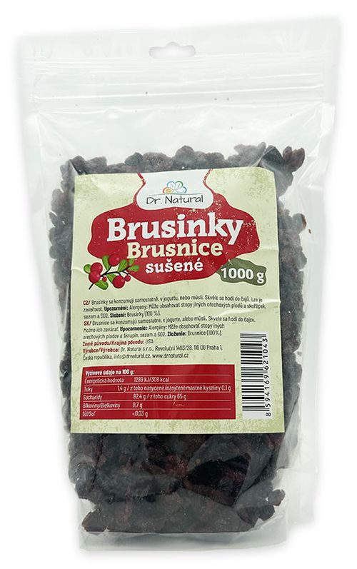 Dr. Natural sušené brusnice 1000g