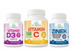 Dr.Natural výhodný balíček (Zinok, Vitamín D3 a Vitamín C sa šípky)