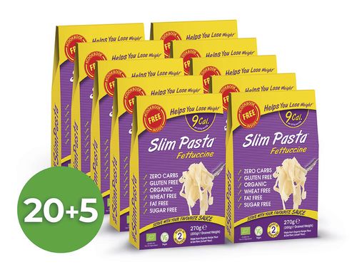 Výhodný balíček konjakových fettuccine Slim Pasta v náleve 20+5 zadarmo