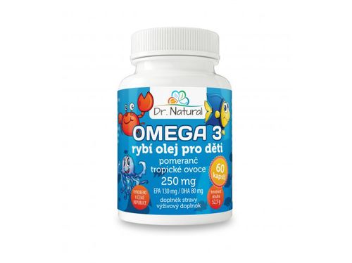 Dr. Natural Omega 3 rybí olej pre deti 250mg - 60 tabliet
