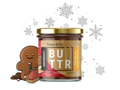 Protein&Co. Arašidový krém CHRISTMAS GINGERBREAD 330 g