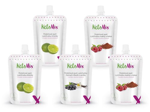 KetoMix Proteínové pyré MIX príchutí (5 porcií)