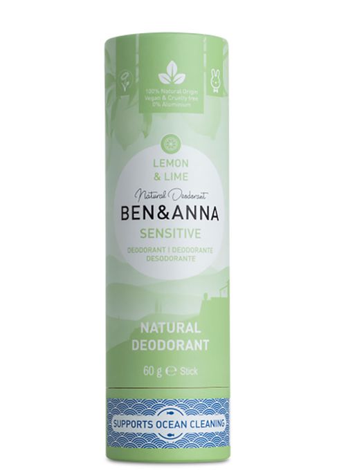 Ben & Anna Tuhý dezodorant Sensitive (60 g) - Citrón a limetka