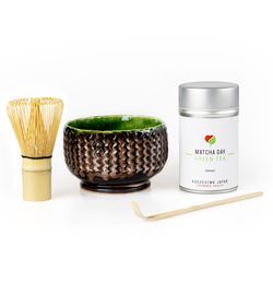 Matcha Day balík - Tradičná príprava zelený čaj - BIO Kasai 50g (plechovka) Farba misky (chawan): hnedá