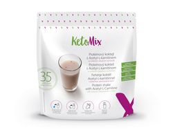 KetoMix Proteínový kokteil s Acetyl-L-karnitínom s príchuťou vanilka-jahoda (35 porcií)