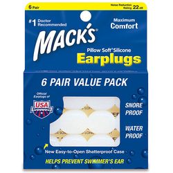 Mack's Pillow Soft® White Silikónové štuple do uší Veľkosť balenia: 6 párov